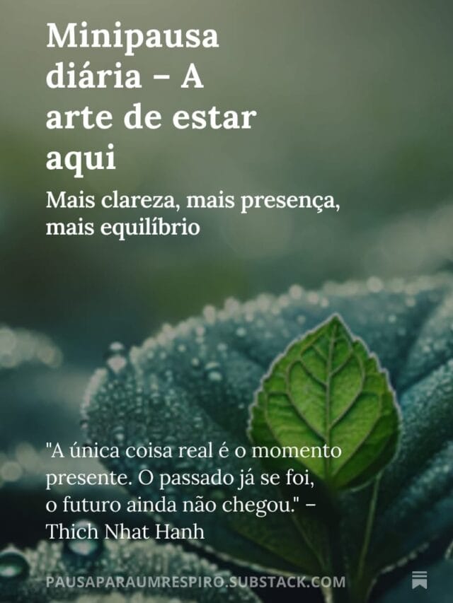 Minipausa diária – A arte de estar aqui